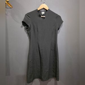 Armani Collezioni Black Mini Short Sleeve V Neck Dress Sz 8 ALTERED